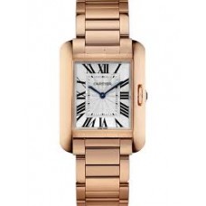 Cartier Tank Anglaise Silvered Flinque Dial Ladies