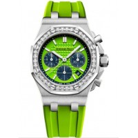 Replica Audemars Piguet Royal Oak OffShore 26231 Lady Chronograph Stainless Steel Green Diamond Watch