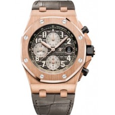 Replica Audemars Piguet Royal Oak Offshore 26470 Pink Gold Grey Alligator Watch
