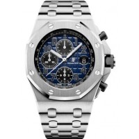 Replica Audemars Piguet Royal Oak Offshore 26470 Platinum Smoked Blue Bracelet Watch