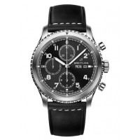 Replica Breitling Navitimer 8 Chronograph Black Dial Leather Strap Watch A13314101B1X1