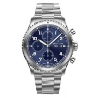 Replica Breitling Navitimer 8 Chronograph Blue Dial Steel Bracelet Watch A13314101C1A1
