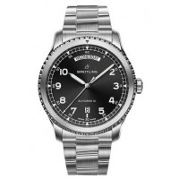 Replica Breitling Navitimer 8 Day & Date Black Dial Bracelet Watch A45330101B1A1