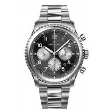 Replica Breitling Navitimer 8 B01 Black Dial and Steel Bracelet Watch AB0117131B1A1