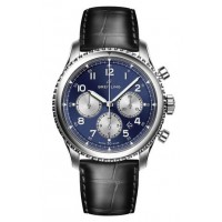 Replica Breitling Navitimer 8 B01 Blue Dial and Leather Strap Watch AB0117131C1P1