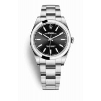 Replica Rolex Oyster Perpetual 39 Oystersteel 114300 Black Dial Watch m114300-0005
