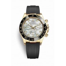 Replica Rolex Cosmograph Daytona 18 ct yellow gold 116518LN White mother-of-pearl set diamonds Dial Watch m116518ln-0037