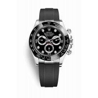 Replica Rolex Cosmograph Daytona 18 ct white gold 116519LN Black set diamonds Dial Watch m116519ln-0022