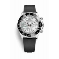 Replica Rolex Cosmograph Daytona 18 ct white gold 116519LN White mother-of-pearl set diamonds Dial Watch m116519ln-0023