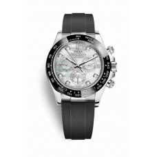 Replica Rolex Cosmograph Daytona 18 ct white gold 116519LN White mother-of-pearl set diamonds Dial Watch m116519ln-0023