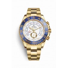 Replica Rolex Yacht-Master II 18 ct yellow gold 116688 White Dial Watch m116688-0002
