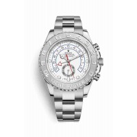 Replica Rolex Yacht-Master II 18 ct white gold platinum 116689 White Dial Watch m116689-0002