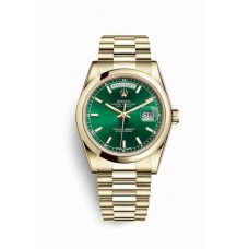 Replica Rolex Day-Date 36 18 ct yellow gold 118208 Green Dial Watch m118208-0349