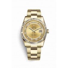 Replica Rolex Day-Date 36 18 ct yellow gold 118238 Champagne-colour set diamonds Dial Watch m118238-0181