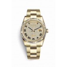 Replica Rolex Day-Date 36 18 ct yellow gold 118238 Diamond-paved Dial Watch m118238-0472