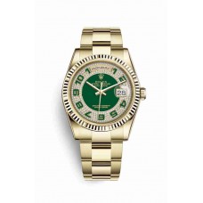 Replica Rolex Day-Date 36 18 ct yellow gold 118238 Green diamond paved Dial Watch m118238-0473