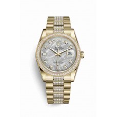 Replica Rolex Day-Date 36 18 ct yellow gold 118348 Meteorite set diamonds Dial Watch m118348-0047