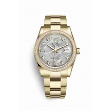 Replica Rolex Day-Date 36 18 ct yellow gold 118348 Meteorite set diamonds Dial Watch m118348-0097