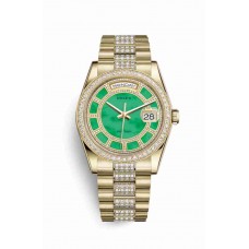 Replica Rolex Day-Date 36 18 ct yellow gold 118348 Carousel of green jade Dial Watch m118348-0179