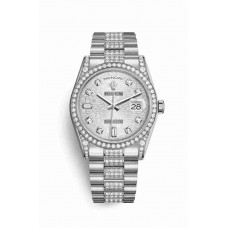 Replica Rolex Day-Date 36 18 ct white gold lugs set diamonds 118389 Silver Jubilee design set diamonds Dial Watch m118389-0071