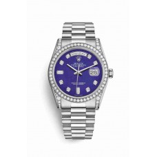Replica Rolex Day-Date 36 18 ct white gold lugs set diamonds 118389 Lapis Lazuli set diamonds Dial Watch m118389-0083