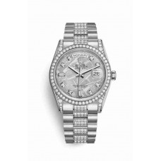 Replica Rolex Day-Date 36 18 ct white gold lugs set diamonds 118389 Meteorite set diamonds Dial Watch m118389-0101