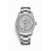 Replica Rolex Day-Date 36 18 ct white gold lugs set diamonds 118389 Meteorite set diamonds Dial Watch m118389-0105