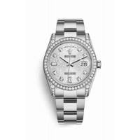 Replica Rolex Day-Date 36 18 ct white gold lugs set diamonds 118389 Silver Jubilee design set diamonds Dial Watch m118389-0122