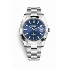 Replica Rolex Datejust 41 Oystersteel 126300 Blue Dial Watch m126300-0001