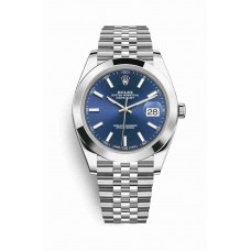 Replica Rolex Datejust 41 Oystersteel 126300 Blue Dial Watch m126300-0002