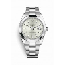 Replica Rolex Datejust 41 Oystersteel 126300 Silver Dial Watch m126300-0003