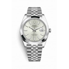 Replica Rolex Datejust 41 Oystersteel 126300 Silver Dial Watch m126300-0004