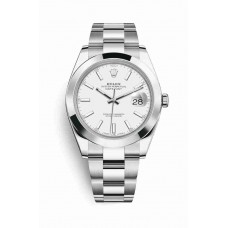 Replica Rolex Datejust 41 Oystersteel 126300 White Dial Watch m126300-0005