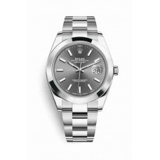 Replica Rolex Datejust 41 Oystersteel 126300 Dark rhodium Dial Watch m126300-0007