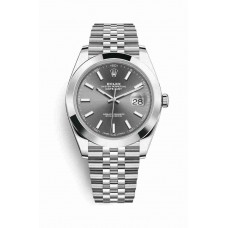 Replica Rolex Datejust 41 Oystersteel 126300 Dark rhodium Dial Watch m126300-0008