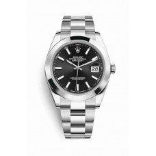 Replica Rolex Datejust 41 Oystersteel 126300 Black Dial Watch m126300-0011