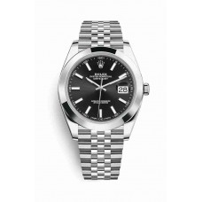 Replica Rolex Datejust 41 Oystersteel 126300 Black Dial Watch m126300-0012