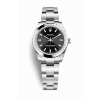 Replica Rolex Oyster Perpetual 31 Oystersteel 177200 Black Dial Watch m177200-0019