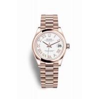 Replica Rolex Datejust 31 18 ct Everose gold 278245 White Dial Watch m278245-0018