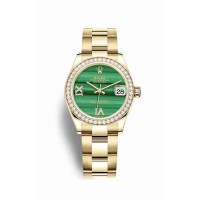 Replica Rolex Datejust 31 18 ct yellow gold 278288RBR Malachite set diamonds Dial Watch m278288rbr-0003