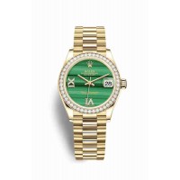 Replica Rolex Datejust 31 18 ct yellow gold 278288RBR Malachite set diamonds Dial Watch m278288rbr-0004
