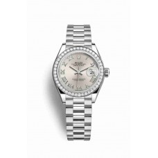Replica Rolex Datejust 28 Platinum 279136RBR Silver Dial Watch m279136rbr-0007