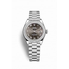 Replica Rolex Datejust 28 Platinum 279136RBR Dark grey Dial Watch m279136rbr-0010