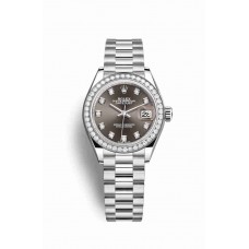 Replica Rolex Datejust 28 Platinum 279136RBR Dark grey set diamonds Dial Watch m279136rbr-0011