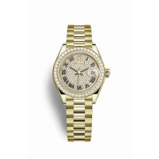 Replica Rolex Datejust 28 18 ct yellow gold 279138RBR Diamond-paved Dial Watch m279138rbr-0029