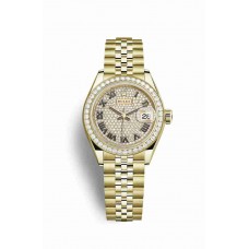 Replica Rolex Datejust 28 18 ct yellow gold 279138RBR Diamond-paved Dial Watch m279138rbr-0030