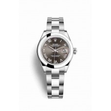 Replica Rolex Datejust 28 Oystersteel 279160 Dark grey Dial Watch m279160-0012