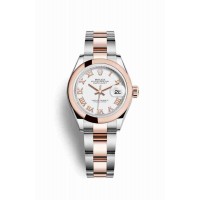 Replica Rolex Datejust 28 Everose Rolesor Oystersteel 18 ct Everose gold 279161 White Dial Watch m279161-0022