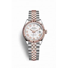 Replica Rolex Datejust 28 Everose Rolesor Oystersteel 18 ct Everose gold 279171 White Dial Watch m279171-0021