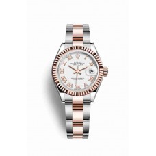 Replica Rolex Datejust 28 Everose Rolesor Oystersteel 18 ct Everose gold 279171 White Dial Watch m279171-0022